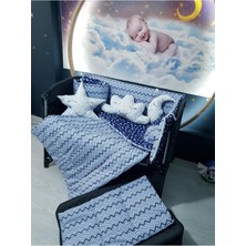 Özgürce 70X110 Bebek Uyku Seti 10 Parça Zigzag Desen, Park Beşiklere Uyumlu