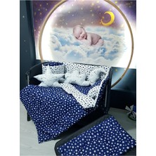 Özgürce Yıldız Desenli 70X110 Bebek Uyku Seti, 10 Parça, Park Beşik Uyumlu