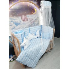 Özgürce 60X120 Bebek Uyku Seti, Cibinlikli, Zigzag Desen, 11 Parça (Beşik Hariç)