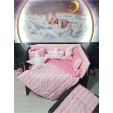 Özgürce 70X110 Zigzag Bebek Uyku Seti, 10 Parça, Park Beşiklere Uyumlu