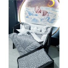 Özgürce 70X110 Bebek Uyku Seti Yıldız Desenli 10 Parça, Park Beşiklerle Uyumlu