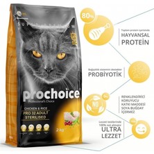 ‎Prochoice Pro Choice 15 kg Tavuklu ve Pirinçli Kısırlaştırılmış Kedi Maması Yetişkin Kediler İçin Özel Formül
