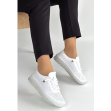 Arenes Merja Beyaz Deri Bağcıklı Spor Ayakkabı - Lisinya