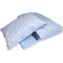 Özgürce Mavi Beyaz Yıldızlı Pamuklu Bebek ve Çocuk Yatak Seti