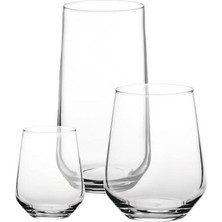 Paşabahçe Allegra 18 Parça Cam Bardak Takımı Şeffaf Desensiz Kulpsuz Tasarım