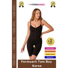 Carlburn #korse Vücut Şekillendiren Toparlayıcı Özel Bölgesi Açık Kaymaz Fermuarlı Tam Boy Korse - 2 Adet