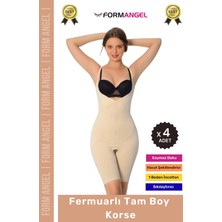 Carlburn #korse Vücut Şekillendiren Toparlayıcı Özel Bölgesi Açık Kaymaz Fermuarlı Tam Boy Korse - 4 Adet