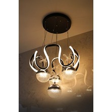 TERRA lighting Rain 4 Toplu LED Sarkıt Avize, Sarkıt LED Avize, 3 Renk Yanabilen Power LED Avize, Modern Salon Oturma Odası LED Avize