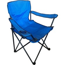 E Life Tasarım Katlanır Kamp Piknik Sandalyesi - Bardaklıklı - (DY.001) - Mavi - Taşıma Çantalı