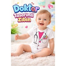 Almira Anne Bebek Günlük Kullanıma Uygun Doktor Desenli Çıtçıtlı Bebek Zıbını