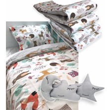 Özgürce %100 Pamuklu 70X170 Doğa ve Hayvan Desenli Uyku Seti (10 Parça)