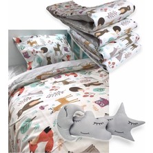 Özgürce Doğa ve Hayvan Temalı 100% Pamuklu 50X100 Mobilya Beşik Uyku Seti (10 Parça)