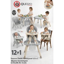 Quero Yummy 12IN1 Mama Sandalyesi 12 Özellik Portatif Çalışma, Oyun Masalı Çok Fonksiyonlu Mama Sandalyesi