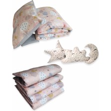 Özgürce Yumuşak ve Konforlu 10 Parça Bebek Uyku Seti, 50X100 Cm, Somon ve Gri