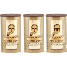 Kurukahveci Mehmet Efendi Türk Kahvesi 500 gr 3'lü Paket Kafeinli Teneke Menşei Türkiye
