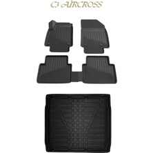Black Gold Citroen C3 Aircross 3D Oto Paspas + Alt Kademe Bagaj Havuzu Set 2018-2024 Tam Uyumlu Havuzlu Tpe