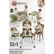 Quero Yummy 12IN1 Mama Sandalyesi 12 Özellik Portatif Çalışma, Oyun Masalı Çok Fonksiyonlu Mama Sandalyesi