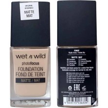 Wet N Wild Nude Ivory Photo Focus Matte Mat Fondöten SPF ile Pürüzsüz Bitiriş Sağlar