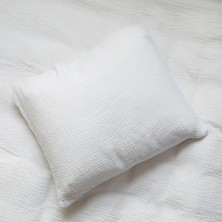 Özgürce Yumuşak ve Nefes Alabilen 35X45 cm Müslin Bebek Yastık Kılıfı, Ekru