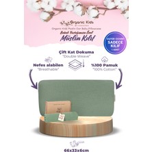 Özgürce Organik Pamuklu Çift Katlı Çocuk Yastık Kılıfı 66X36X6 cm