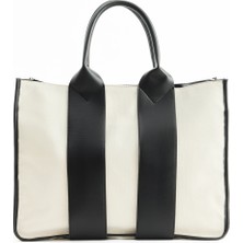 Krem Kanvas Kol Çantası