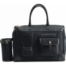 Siyah Çok Fonksiyonlu Kanvas Kol Çantası