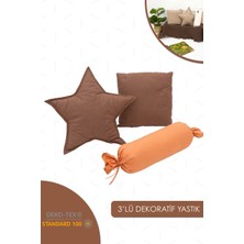 Özgürce 3'lü Yıldız Şeker Kare Yastık Set, Bebek Odası Dekoru, Fotoğraf Aksesuarı