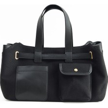 Siyah Tote Kanvas Çanta