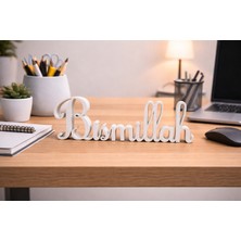 Polizer Bismillah Yazılı Dekoratif Masa Üstü Süs – Modern 3D Tasarım, Islami Ev Dekoru