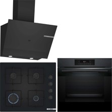 Bosch Siyah 3 Lü Ankastre Set 454 ( HJG852YT0T - POP6C6P30O - DWK67PJ60T ) - 3D Fry Hava ile Kızartma
