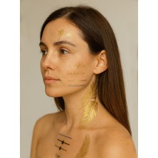 Parti Adresi Metalik Tropikal Deniz Esintisi Geçici Dövme Seti  Altın Gümüş