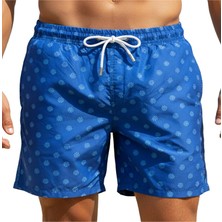 Estiva Erkek Dijital Desenli Deniz Şortu Blue