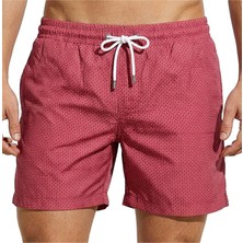 Estiva Erkek Dijital Desenli Deniz Şortu Red