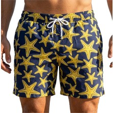 Estiva Erkek Dijital Desenli Deniz Şortu Star