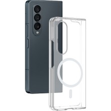 StilStoreTr Galaxy Z Fold 4 Kamera Korumalı M-Safe Şarj Özellikli Şeffaf Zore London Sert Pc Kapak - Şeffaf