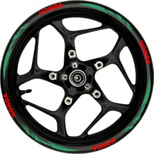 Ruselland Honda Kırmızı Yazılı  Yeşil Reflektif Pençe Şeritli