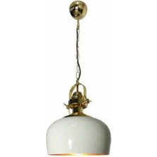 Ronisu Aydınlatma Francisca Modern Klasik Altın Detaylı Yarım Küre Tekli Sarkıt Avize Ra-Avz- 5693-27-91