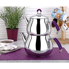 Viola Maxi Küre Çaydanlık - Büyük Boy 18/10 Cr-Ni Paslanmaz Çelik 2.0 Lt + 3.3 Lt Kapasite