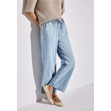 Street One Kadın Kar Yıkama Bol Paça Yumuşak Kumaş Üst Kalite Jeans Pantolon