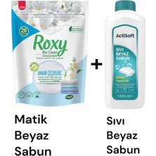 Kms Home Roxy Matik Bahar Çiçekleri Toz Beyaz Sabun 800 gr - Actisoft 1000 ml Sıvı Beyaz Sabun