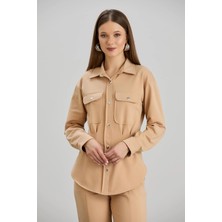 Sortie Collection Gümüş Çıtçıtlı Cep Detaylı Bel Ayarlamalı Iki Iplik Gömlek