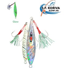 S.F. Jig Koriva Slow Jig 120GR - Glow - Akya Sinarit Lahos Trança Antenli Mercan Gibi Balık Avları Için Jig