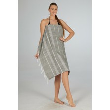 Estiva Çizgi Desenli Kenar Püsküllü Peştamal