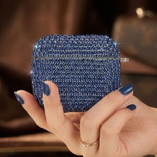 Caseonn Apple Airpods 4.nesil/anc Kılıf Kristal Taşlı Parıltılı Lacivert