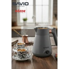 Savio Embera Gri Közde Kahve Özellikli Elektrikli Cezve- Plastik Türk Kahve Makinesi