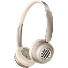 Acl Abk-12 Kablosuz Bluetooth Kulak Üstü Kulaklık Ultra Bass Metalik Görünüm Krem