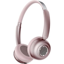 Acl Abk-12 Kablosuz Bluetooth Kulak Üstü Kulaklık Ultra Bass Metalik Görünüm Pembe