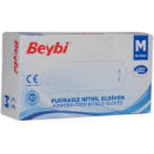 Beybi M (Medium) Pudrasız Mavi Nitril Muayene Eldiveni