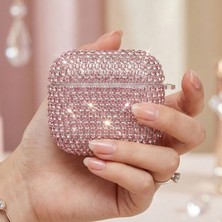 Caseonn Apple Airpods 4.nesil/anc Kılıf Kristal Taşlı Parıltılı Pembe