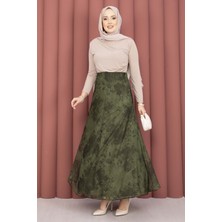 SVS Batik Desen Tül Etek Haki